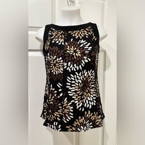Studio I Black Floral Sleeveless Blouse
